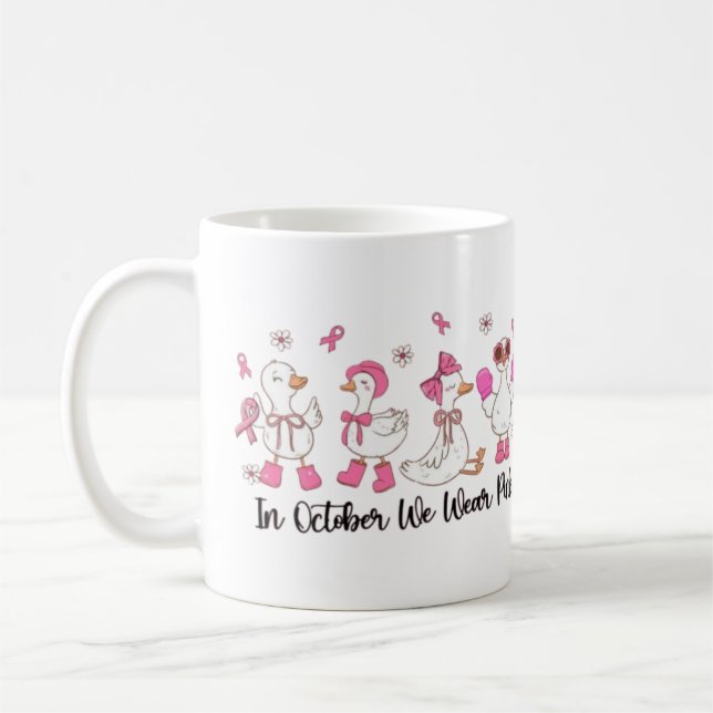Taza De Café En Octubre, Usamos Un Diseño De Pato Rosa 🎀 🦆 💗 (Izquierda)