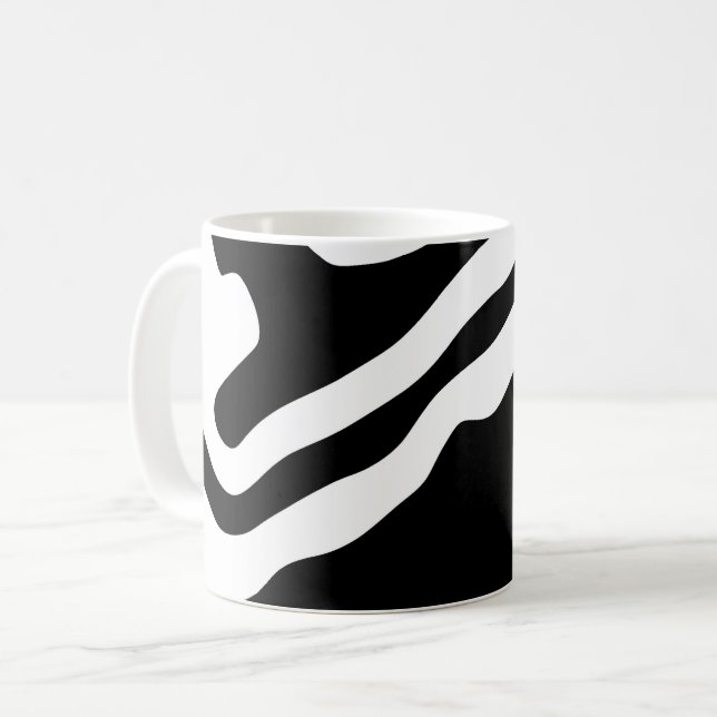 Taza De Café En profundidad: Resumen en blanco y negro (Anverso izquierdo)