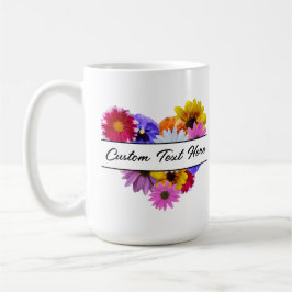 Taza De Café En sangre - Floral en forma de corazón