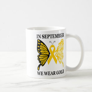 Taza De Café En Septiembre Usamos Oro Conciencia del Cáncer Inf