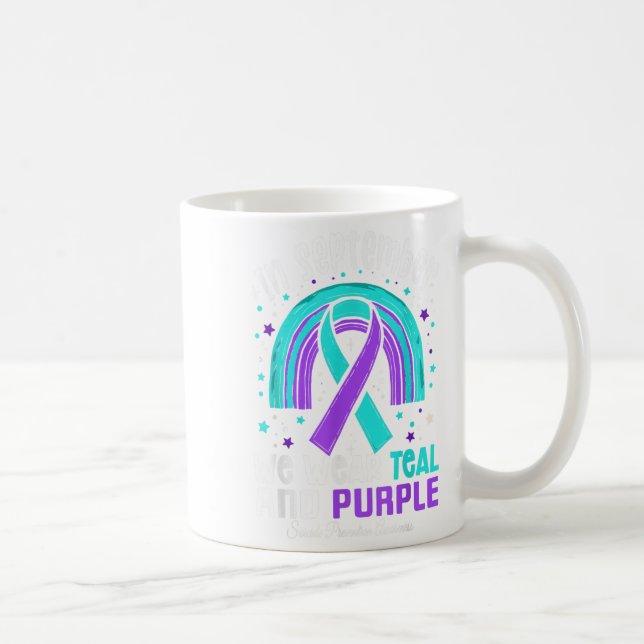 Taza De Café En Septiembre Usamos Suicidio Verde azulado De Cin (Derecha)