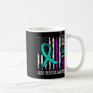 Taza De Café En Septiembre Usamos Suicidio Verde azulado De Cin