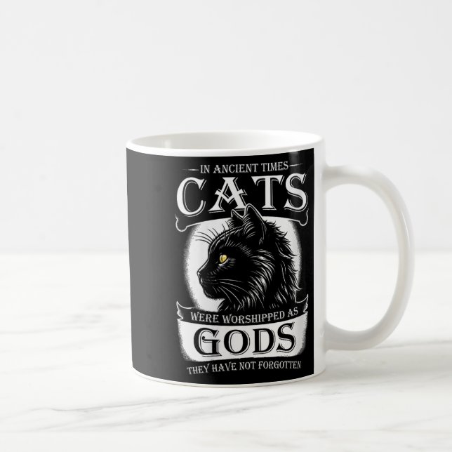 Taza De Café En Tiempos Antiguos Los Gatos Eran Adorados Como M (Derecha)