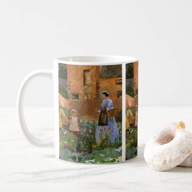 Taza De Café En un jardín de Cookham por George John Pinwell (Con donut)