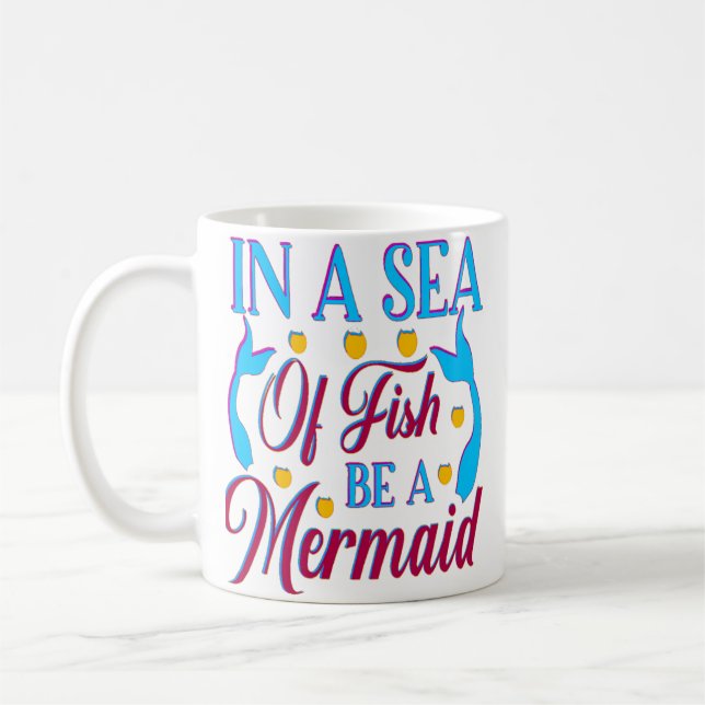 TAZA DE CAFÉ EN UN MAR DE PESCADO SEA UN MERMAID  (Izquierda)