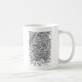 Taza De Café En un punto intermedio, dibujo de tinta