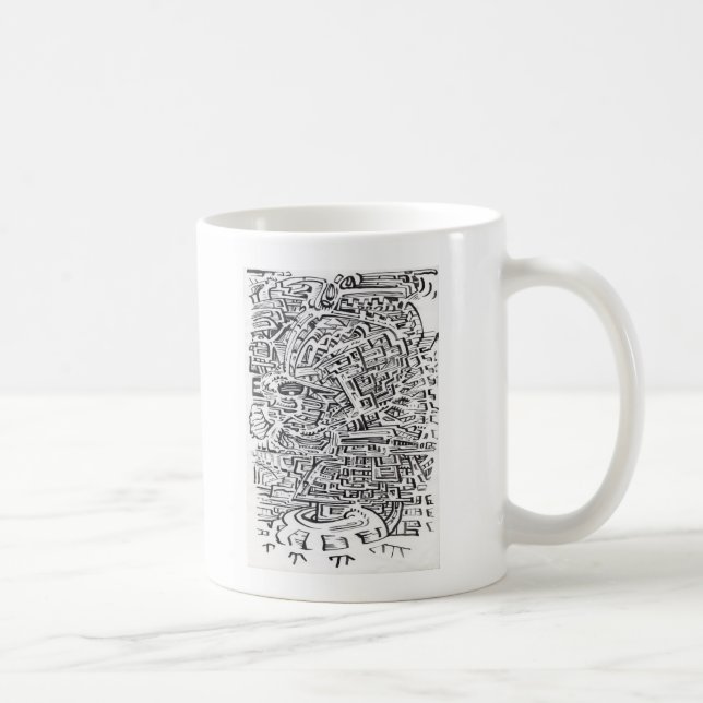 Taza De Café En un punto intermedio, dibujo de tinta (Derecha)