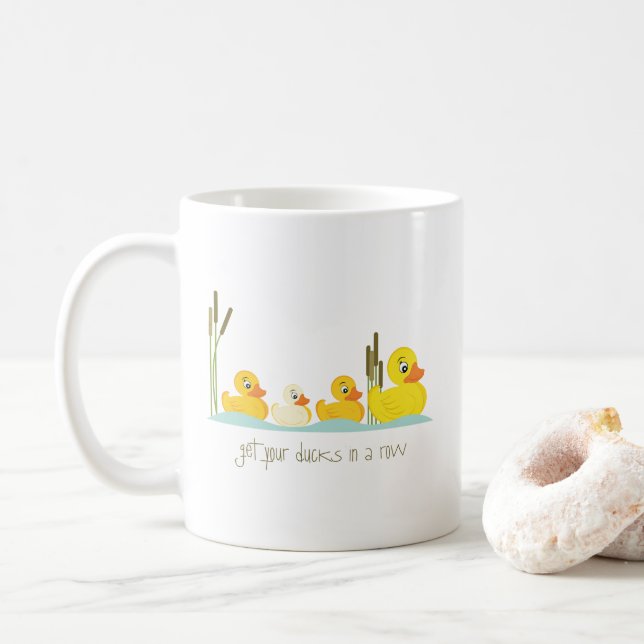 Taza De Café En una fila (Con donut)