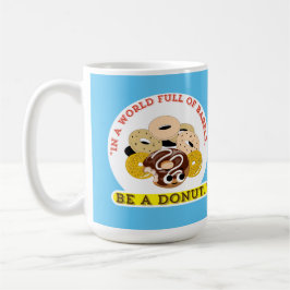 TAZA DE CAFÉ EN UNA PALABRA DE BAGELS, SEA UN DONUTS