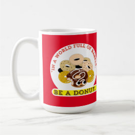 TAZA DE CAFÉ EN UNA PALABRA DE BAGELS, SEA UN DONUTS