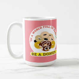 TAZA DE CAFÉ EN UNA PALABRA DE BAGELS, SEA UN DONUTS