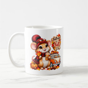 Taza De Café Enamorándose del Otoño — Una Hoja a la Vez Adora