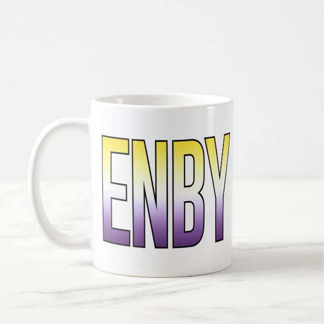 Taza De Café ENBY - No binario (Izquierda)