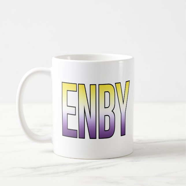 Taza De Café ENBY - No binario (Izquierda)