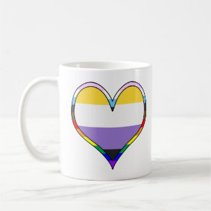 Taza De Café Enby Pride Heart Mug