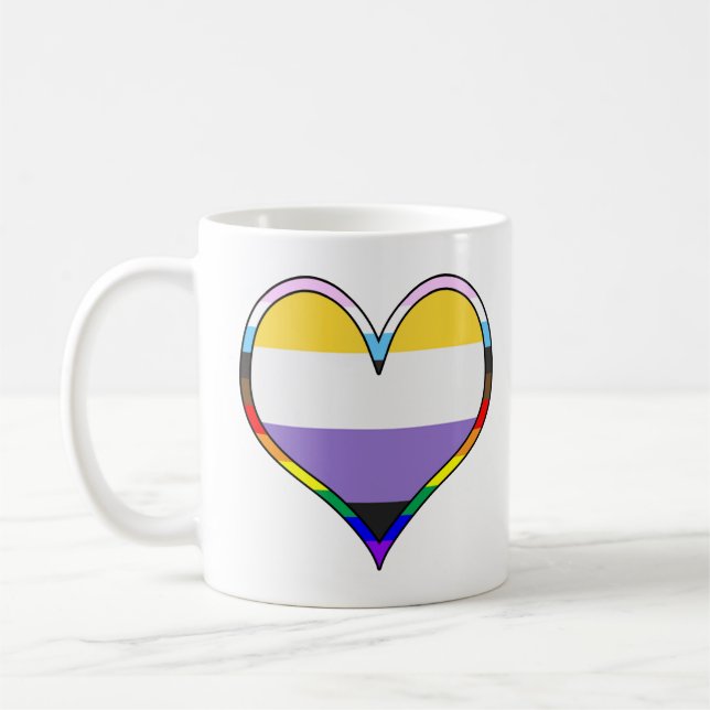 Taza De Café Enby Pride Heart Mug (Izquierda)