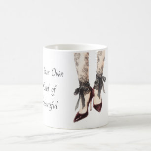 Taza De Café Encaje de Lazos Negros Sé Tu Propio Tipo de Hermos