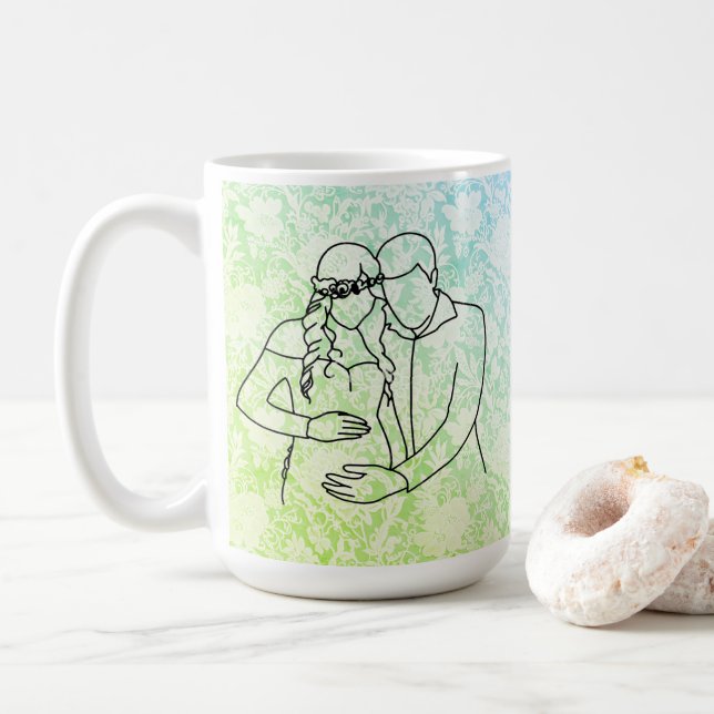 Taza De Café Encaje Falso para Futuros Padres (Con donut)