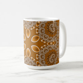 Taza De Café Encaje Fractal de Caramelo
