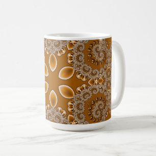 Taza De Café Encaje Fractal de Caramelo