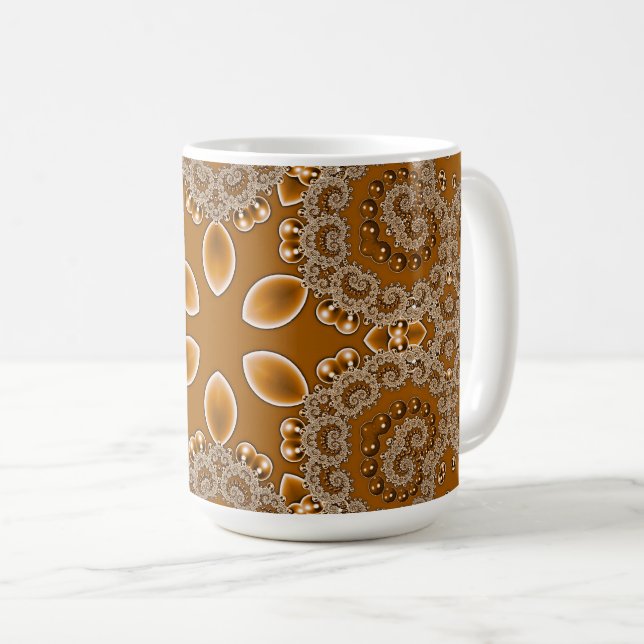 Taza De Café Encaje Fractal de Caramelo (Anverso derecho)