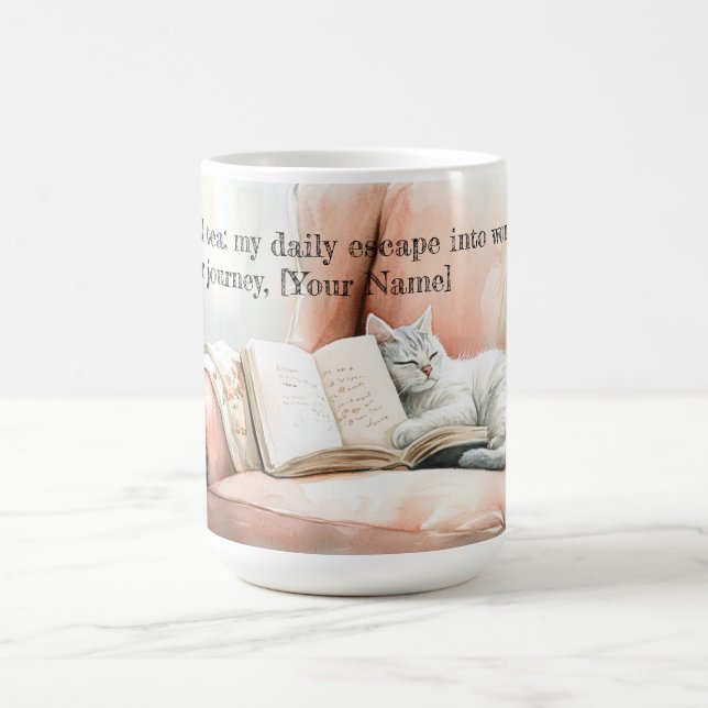 Taza De Café Encantador acuarela Booklover Mug (Centro)