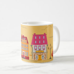 Taza De Café Encantador callejero de Ilustracion urbano