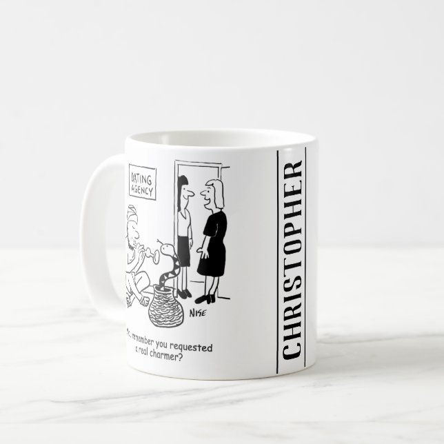 Taza De Café Encantador de serpientes en la agencia de citas (Anverso izquierdo)