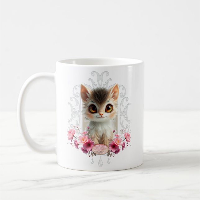 Taza De Café Encantador, gatito esponjoso (Izquierda)