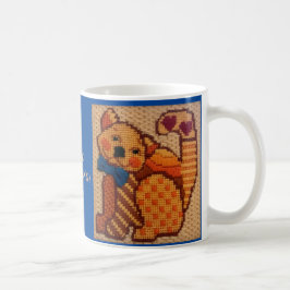 Taza De Café Encantador gato colorido acompaña la mañana 