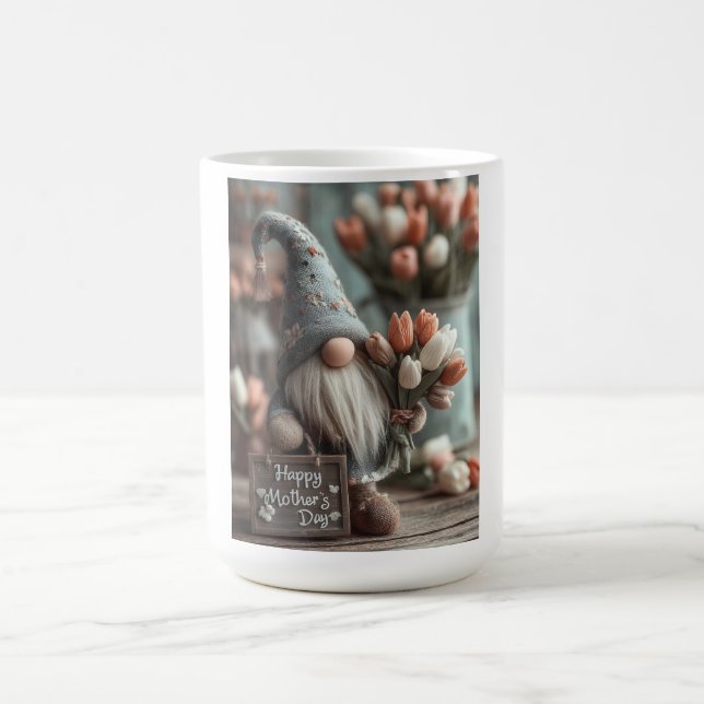 Taza De Café Encantador Gnome llevando a cabo un Rótulo "Feliz  (Centro)