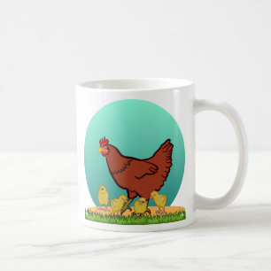 Taza De Café Encantador Hen y Chicks Farmyard Mug