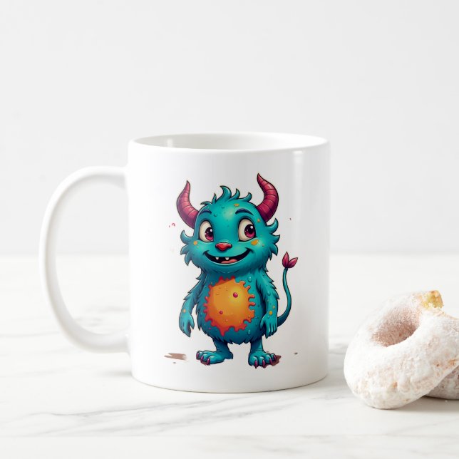 Taza De Café Encantador monstruo caprichoso (Con donut)