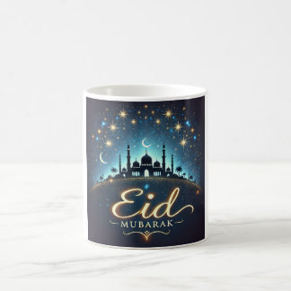 Taza De Café Encantador paisaje nocturno de Eid Mubarak
