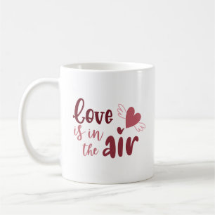 Taza De Café Encantador Simple Amor Dulce Mano Corazón Volador