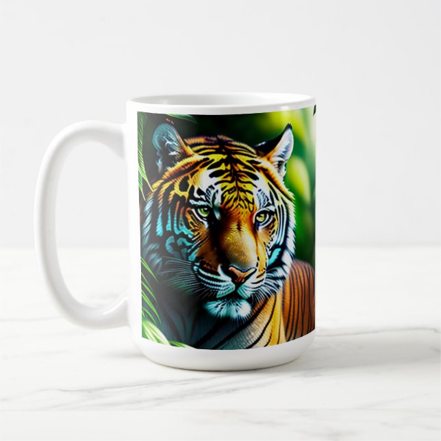 Taza De Café Encantador Tigre De La Selva - Feroz Y Libre (Izquierda)