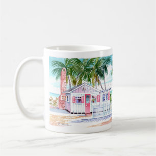 Taza De Café Encantadora cabaña roja en Fort Myers Beach Mug
