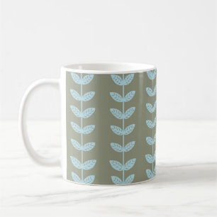 Taza De Café Encantadora cadena azul de hojas