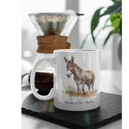 Taza De Café Encantadora serenidad en burro, personalizado
