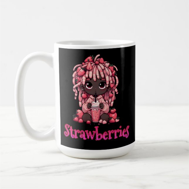 Taza De Café Encanto de las fresas: Kawaii, un chico animo de p (Izquierda)