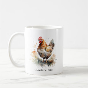 Taza De Café Encanto de los campos de cultivo: arte de pollo ac