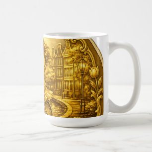 Taza De Café Encanto de Puentes Arqueados de Amsterdam en Oro