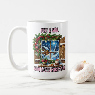 Taza De Café Encanto de una acogedora ventana de Navidades en i