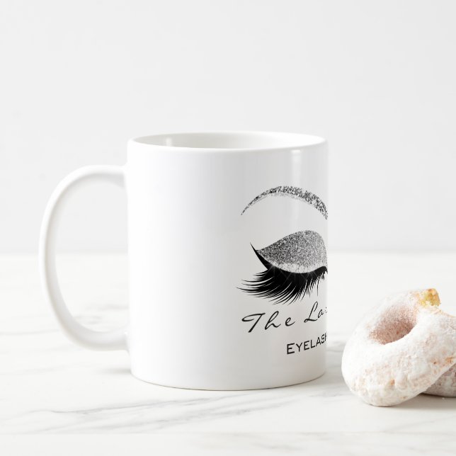 Taza De Café Encendidos Extensión Estudio de belleza Purpurina  (Con donut)