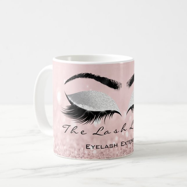Taza De Café Encendidos Extensión Estudio de belleza Purpurina  (Anverso izquierdo)
