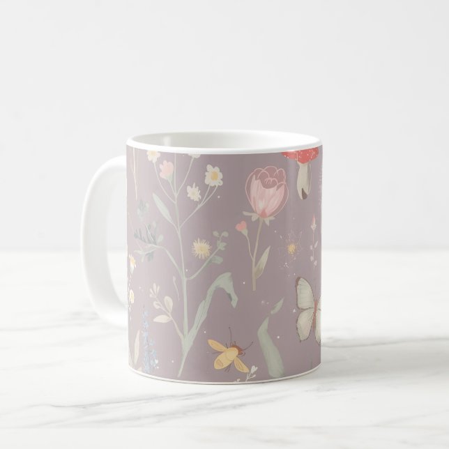 Taza De Café Enchanted Garden Wildflower Butterfly Whimsical (Anverso izquierdo)
