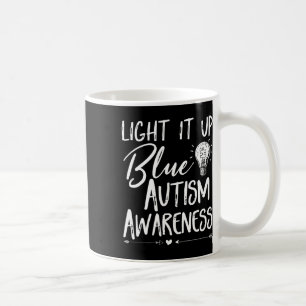 Taza De Café Enciende El Autismo Azul Que Uso Azul Para El Auti