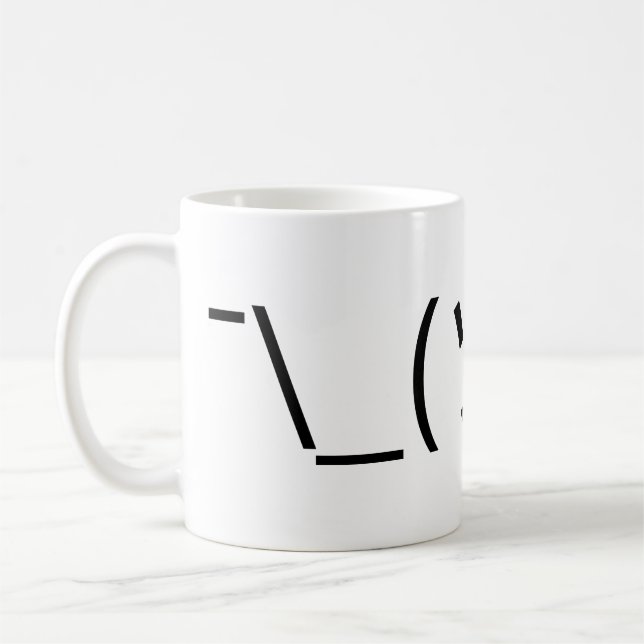 Taza De Café Encoja el ¯ \ a los japoneses Kaomoji del Emoticon (Izquierda)