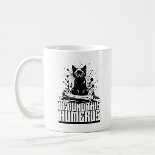 Taza De Café Encontré Este Humerus Negro Cat Con Hueso Humano