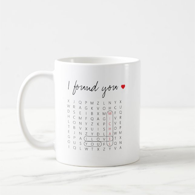 Taza De Café Encontré Romántica foto de juego de búsqueda de pa (Izquierda)
